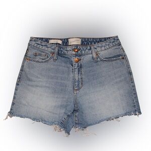 Universal Thread High Rise Vintage Midi Denim Shorts 6/28R | Frayed Hem